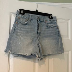 Gap high rise, light wash shorts